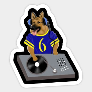 Dog DJ Party Music Lovers Funny Gift Sticker